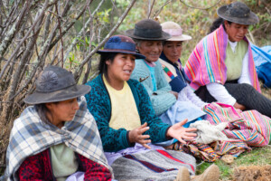 Farmers from Colpar in central Peru share their preferences for potatoes with researchers from the International Potato Center and Grupo Yanapai. Ultimately, the farmers will decide which potato varieties they plant in their fields so researchers are eager to get them involved early on in the selection process. Photo: Michael Major for Crop Trust