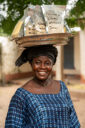 Members of the Jahuur Farmers’ Cooperative attended a training session provided by the Gambian National Agricultural Research Institute (NARI) to learn how to make their own ‘fortified’ porridge using pearl millet, cowpea, maize and groundnut.
Photo taken during a visit to The Gambia on 27-29 August 2023 to document success stories under a project “Improving Agricultural Resilience to Salinity through Development and Promotion of Pro-poor Technologies (RESADE)” implemented by the International Center for Biosaline Agriculture (ICBA) and funded by the International Fund for Agricultural Development (IFAD) and the Arab Bank for Economic Development in Africa (BADEA).
More information about the project can be found at: resade.biosaline.org/
Photo credit: Michael Major for ICBA