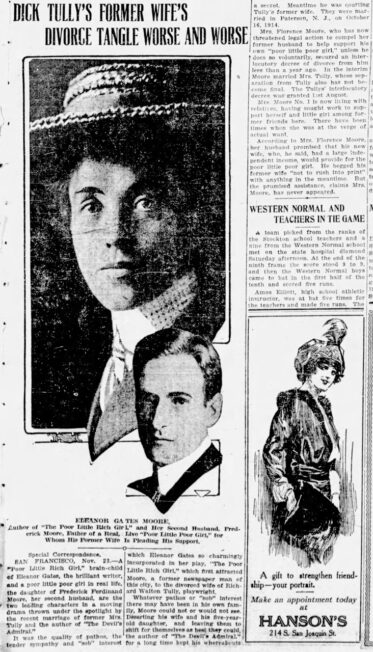 The popular press rereferred to Jan as the 'poor little poor girl' in reference to the famous screenplay by Frederick's second wife, Eleanor Gates.