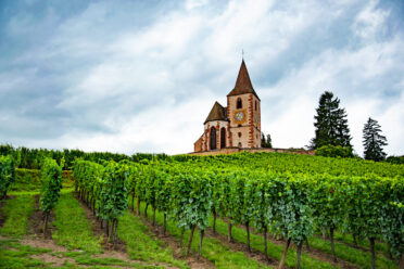 Saint-Jacques-le-Majeur of Hunawihr is one of the most iconic churches of Alsace, France.