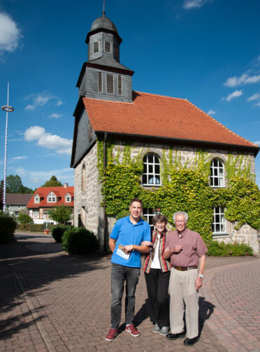 Jean Major in front of Olberode Lutheran Church