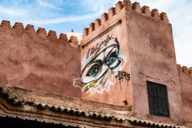 Street graffiti, Medina, Marrakesh, Morocco