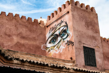 Street graffiti, Medina, Marrakesh, Morocco