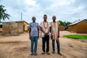 Meeting of RESADE beneficiaries at village of Kéké-kopé, Togo. Improving Agricultural Resilience to Salinity through Development and Promotion of Pro-poor Technologies (RESADE). Visit to Togo, 23-25 August 2023. Photos: MIchael Major for ICBA