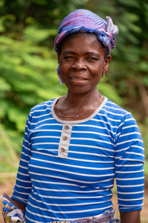 Meeting of RESADE beneficiaries at village of Kéké-kopé, Togo. Improving Agricultural Resilience to Salinity through Development and Promotion of Pro-poor Technologies (RESADE). Visit to Togo, 23-25 August 2023. Photos: MIchael Major for ICBA