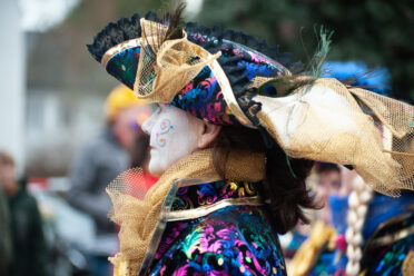 Beuel-Limperich, North Rhine-Westphalia / Germany: February 23, 2020. LiKüRa street parade during Karneval season