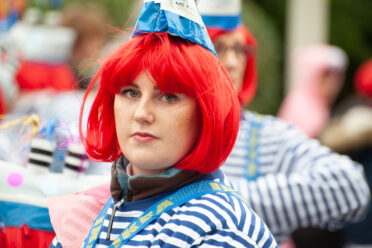 Beuel-Limperich, North Rhine-Westphalia / Germany: February 23, 2020. LiKüRa street parade during Karneval season