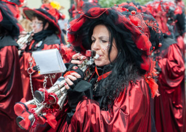 Beuel-Limperich, North Rhine-Westphalia / Germany: February 23, 2020. LiKüRa street parade during Karneval season