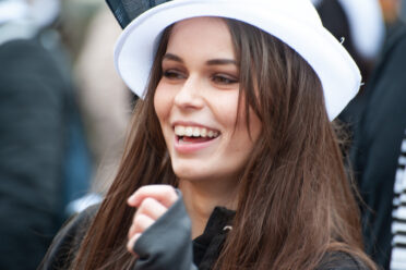 Beuel-Limperich, North Rhine-Westphalia / Germany: February 23, 2020. LiKüRa street parade during Karneval season