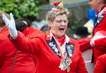 Beuel-Limperich, North Rhine-Westphalia / Germany: February 23, 2020. LiKüRa street parade during Karneval season