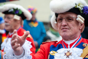 Beuel-Limperich, North Rhine-Westphalia / Germany: February 23, 2020. LiKüRa street parade during Karneval season