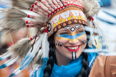 Beuel-Limperich, North Rhine-Westphalia / Germany: February 23, 2020. LiKüRa street parade during Karneval season