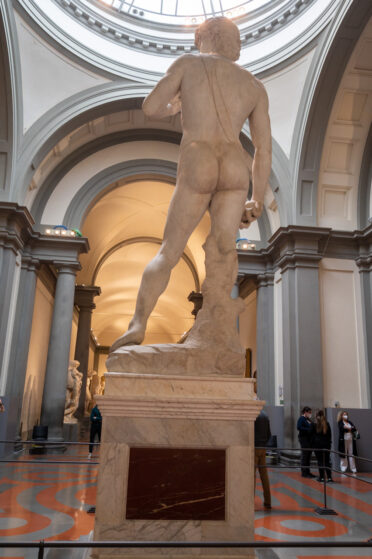 The backside of David.