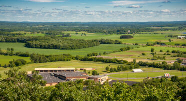 View of agricultural land from Elk Mound tower.