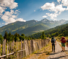 Leaving Mestia after meeting Matt and Ada. Day 1. 09:16