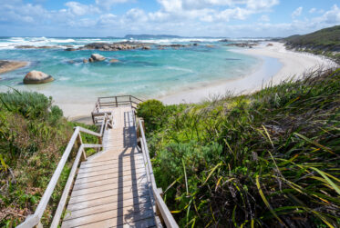 Greens Pool in William Bay National Park - famous for its turquoise waters and pristine white sands edged with granite boulders.
