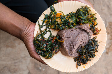 Preparation of sweetpotato leaves in Mwanganjuki, Tanzania.
Photo: Michael Major for Crop Trust