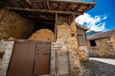 Soto de Agües, Asturias, Spain. Trailhead of Ruta del Alba