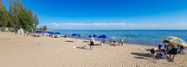 Hot fun in the summer time at Issyk Kul, the second highest alpine lake in the world