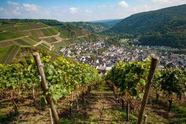 Ahr Valley, Rhineland Palatinate, Germany: Village of Dernau as seen from the 'Rotweinwanderweg', the Red Wine Hiking Trail in Germany's Ahr Valley