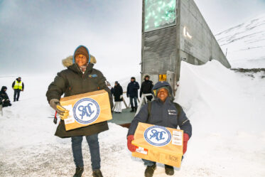 Patrick Kasasa, Community Technology Development Trust (CTDT), Zimbabwe and Nolipher Mponya, Malawi Plant Genetic resources Centre (MPGRC) deposit seeds from Zimbabwe.
Deposit ceremony featuring BOLD WP4 partners on 25 February 2025.
BOLD WP4 closing visit to the Svalbard Global Seed Vault, 24-26 February 2025.
Photo: Michael Major for Crop Trust